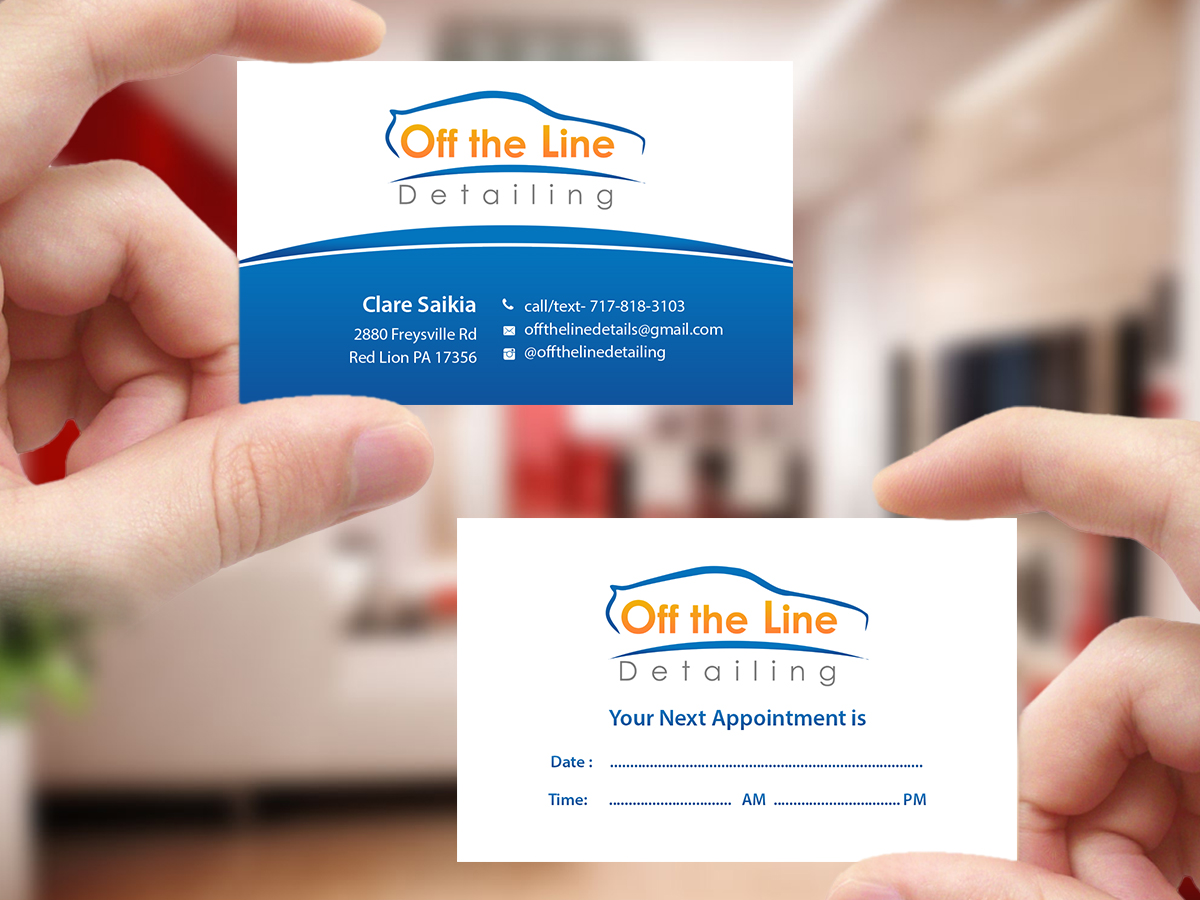 Business Card Design by Creations Box 2015 for Off the Line Detailing | Design #10249905