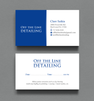 Business Card Design by chandrayaan.creative for Off the Line Detailing | Design #10221638