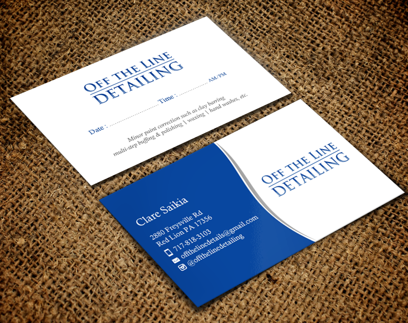 Business Card Design by chandrayaan.creative for Off the Line Detailing | Design #10221647