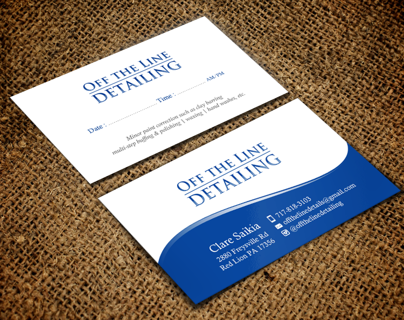 Business Card Design by chandrayaan.creative for Off the Line Detailing | Design #10221648