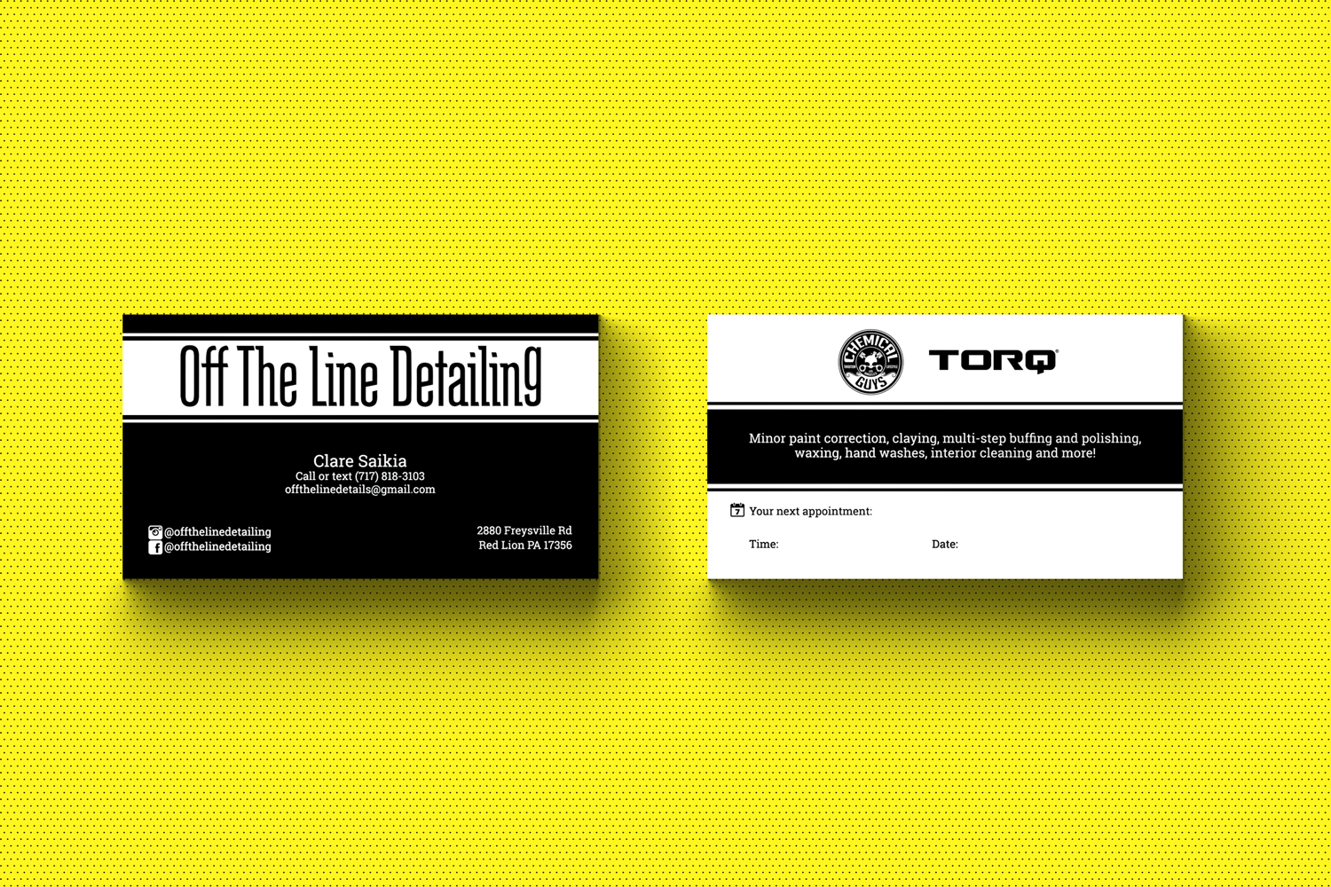 Business Card Design by HD Design Works for Off the Line Detailing | Design #10284054