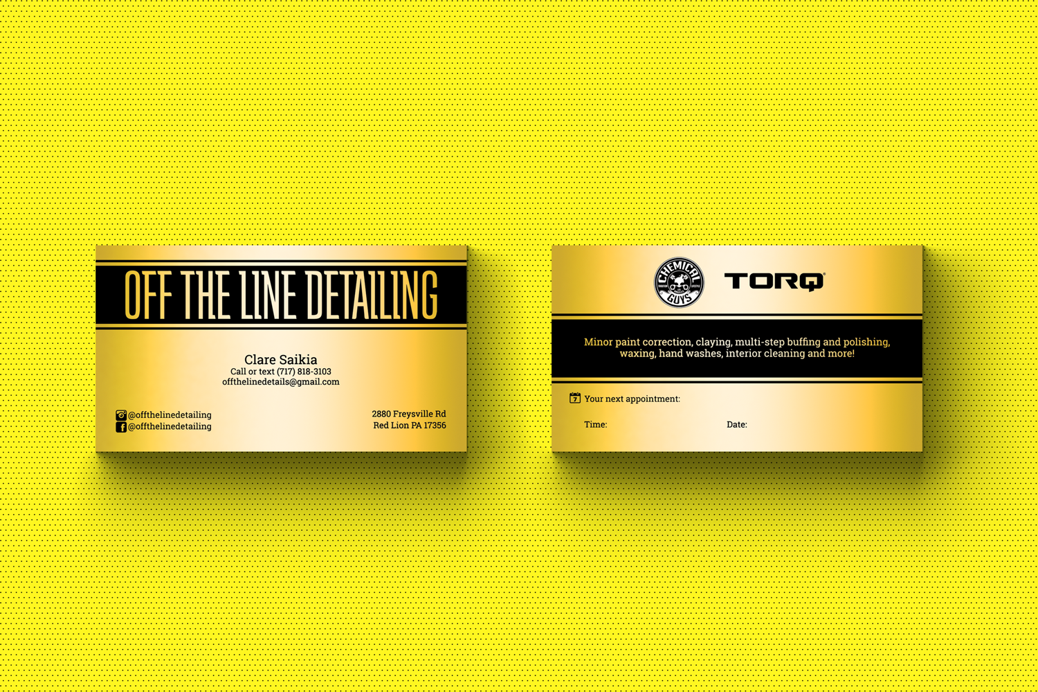 Business Card Design by HD Design Works for Off the Line Detailing | Design #10285272