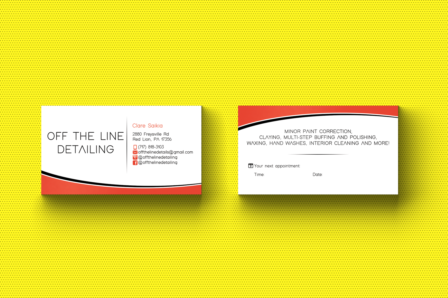 Business Card Design by HD Design Works for Off the Line Detailing | Design #10285278