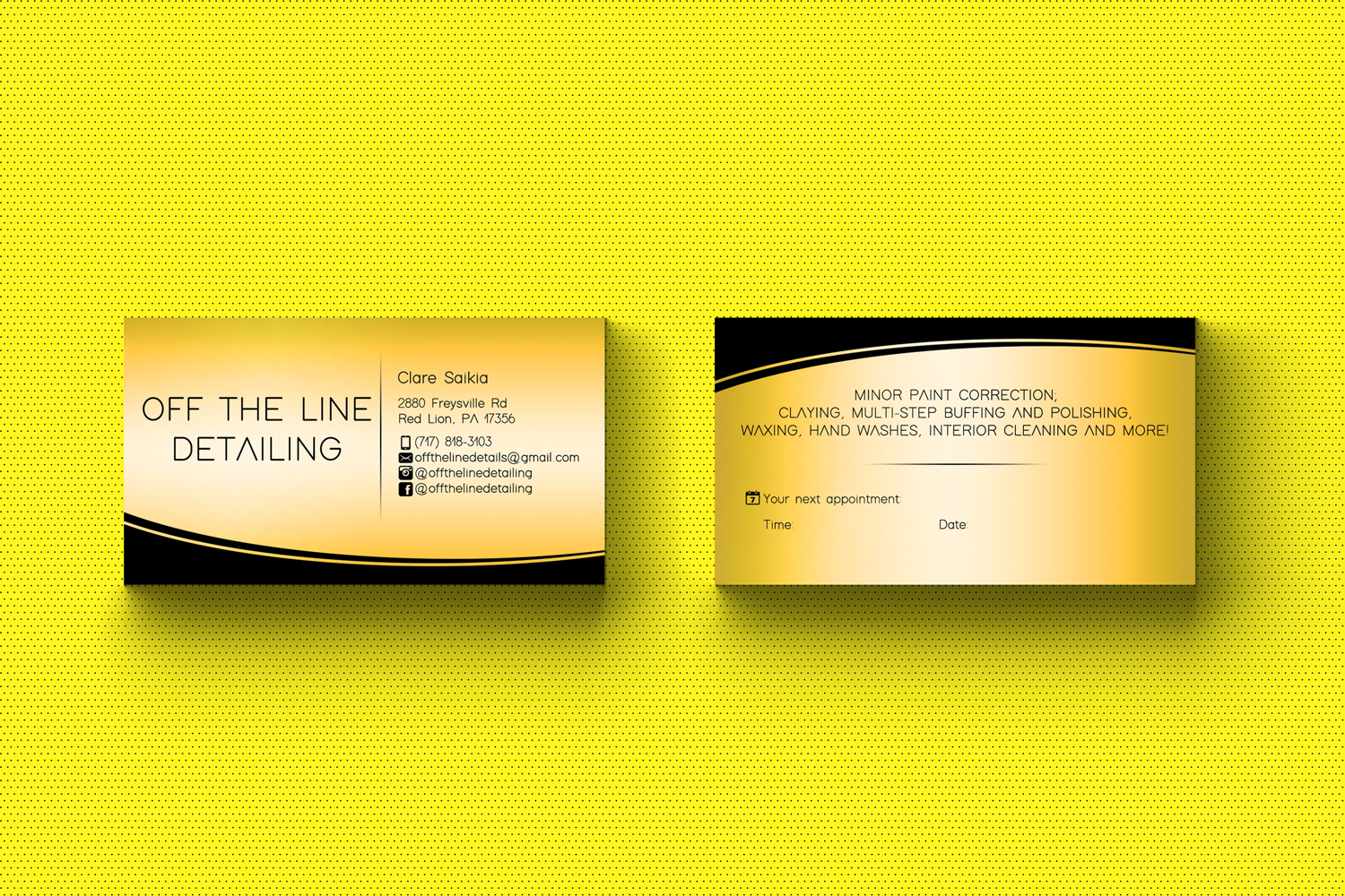 Business Card Design by HD Design Works for Off the Line Detailing | Design #10285280