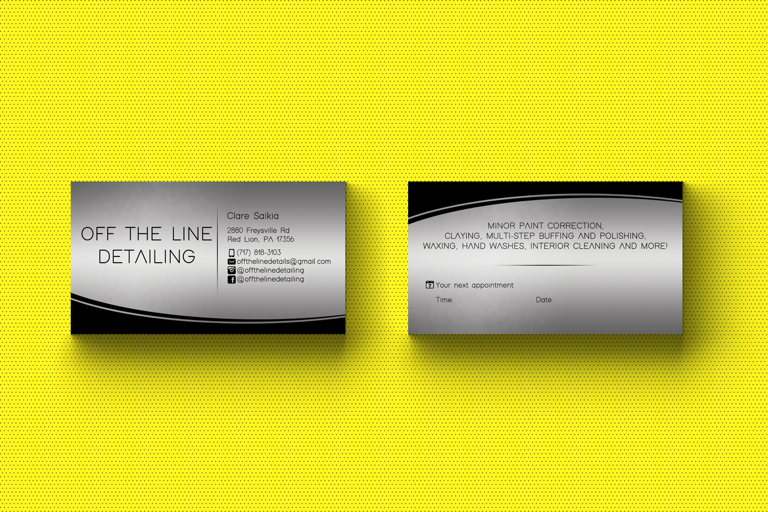 Business Card Design by HD Design Works for Off the Line Detailing | Design #10285281