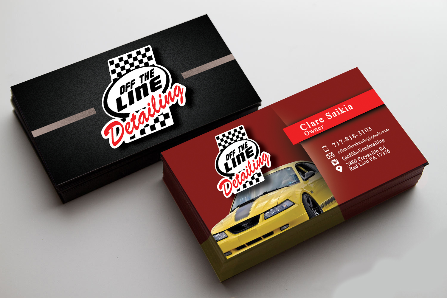 Business Card Design by th.evensen for Off the Line Detailing | Design #10225990