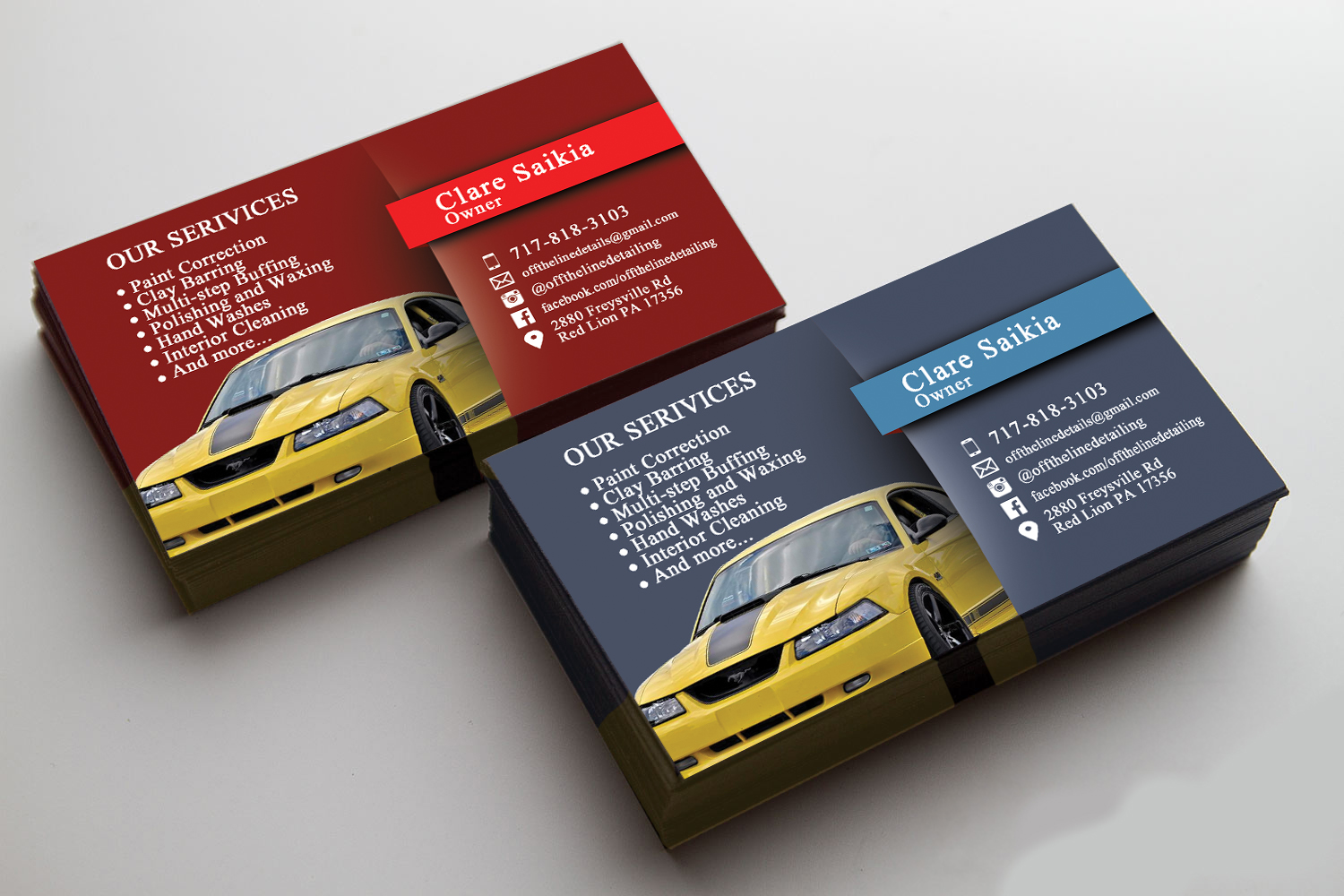 Business Card Design by th.evensen for Off the Line Detailing | Design #10231045