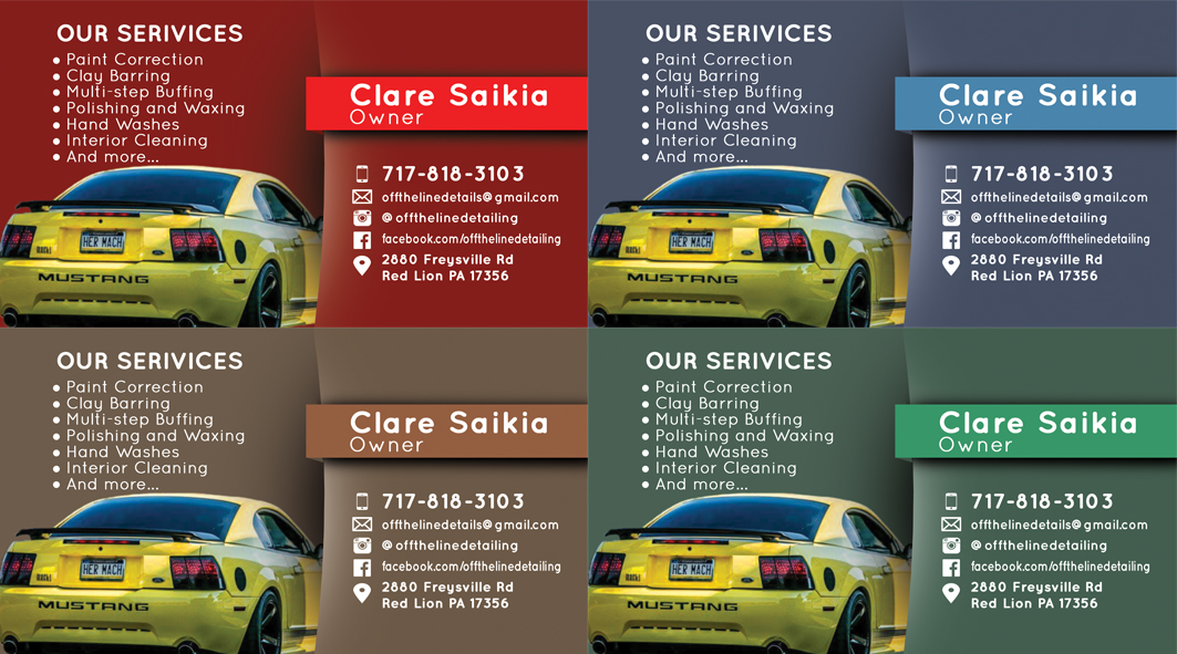 Business Card Design by th.evensen for Off the Line Detailing | Design #10317205