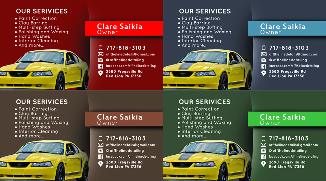 Business Card Design by th.evensen for Off the Line Detailing | Design #10321165