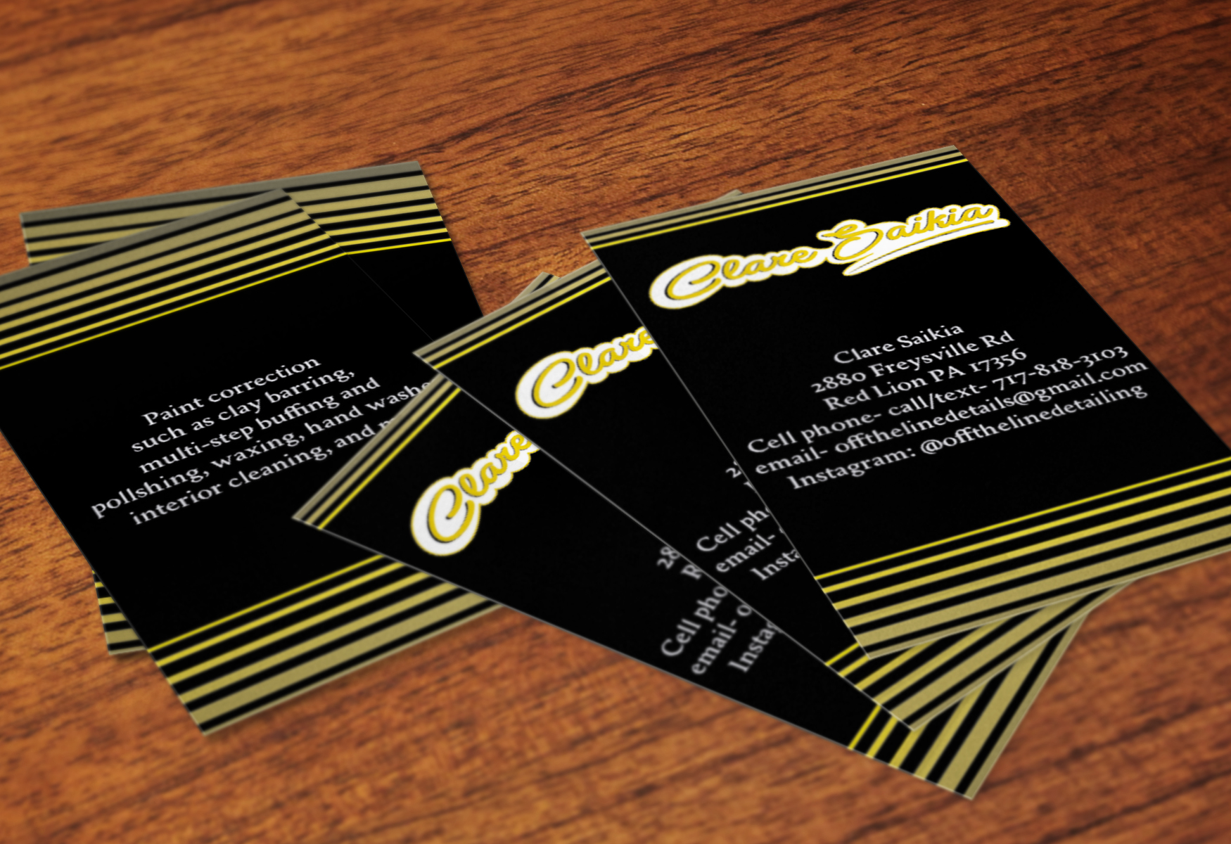 Business Card Design by mariano.zanella for Off the Line Detailing | Design #10240652