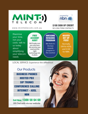 Mint Telecom Small Business Flyer | Diseño de Flyer por meet007