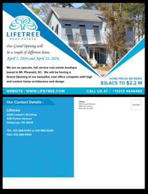 Design de Carte Postale par Best Design Hub pour LifeTree Real Estate | Design : #10224626