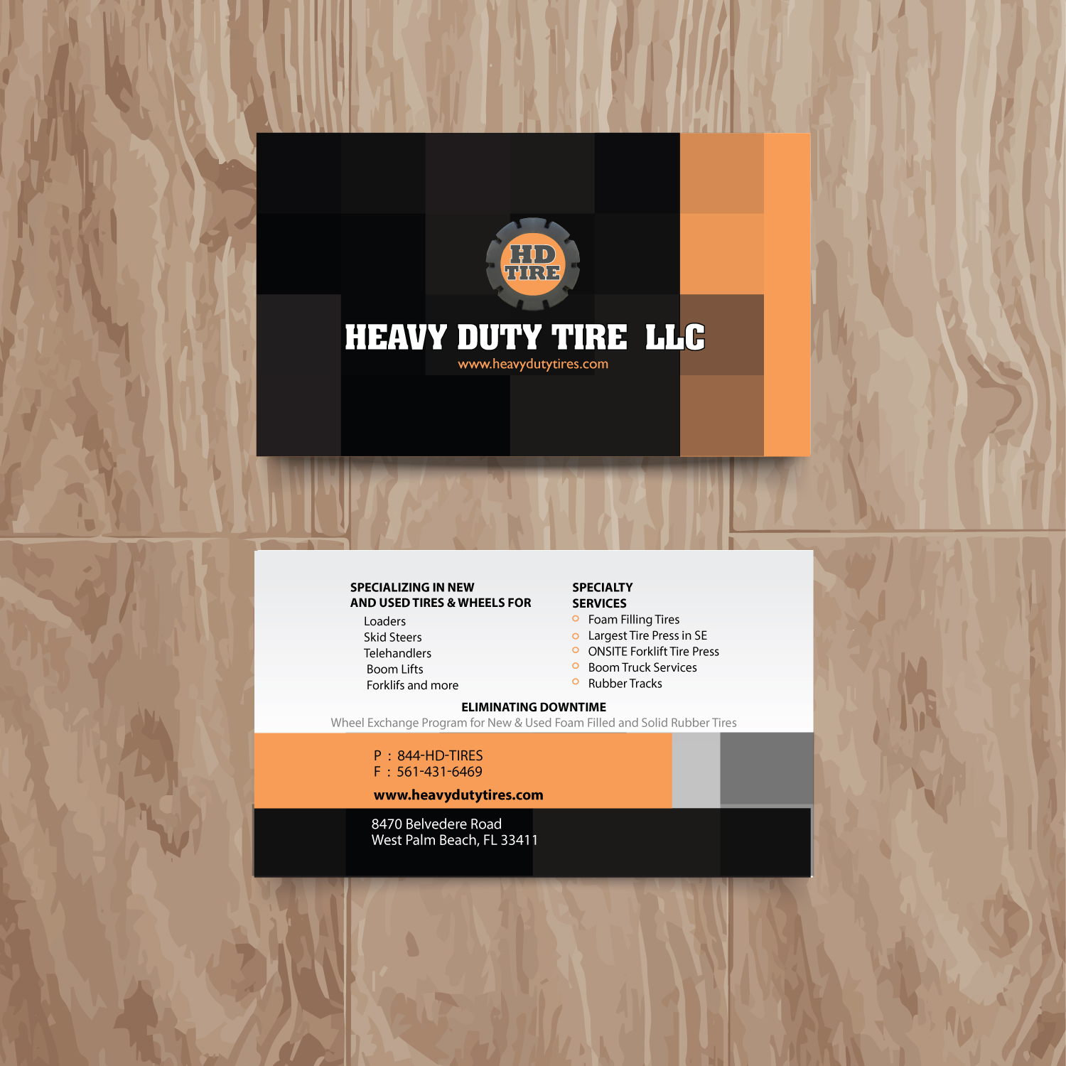 Business Card Design by uk for HEAVY DUTY TIRE, LLC | Design #10223538