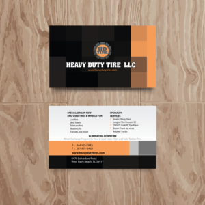 Business Card Design by uk for HEAVY DUTY TIRE, LLC | Design: #10223538