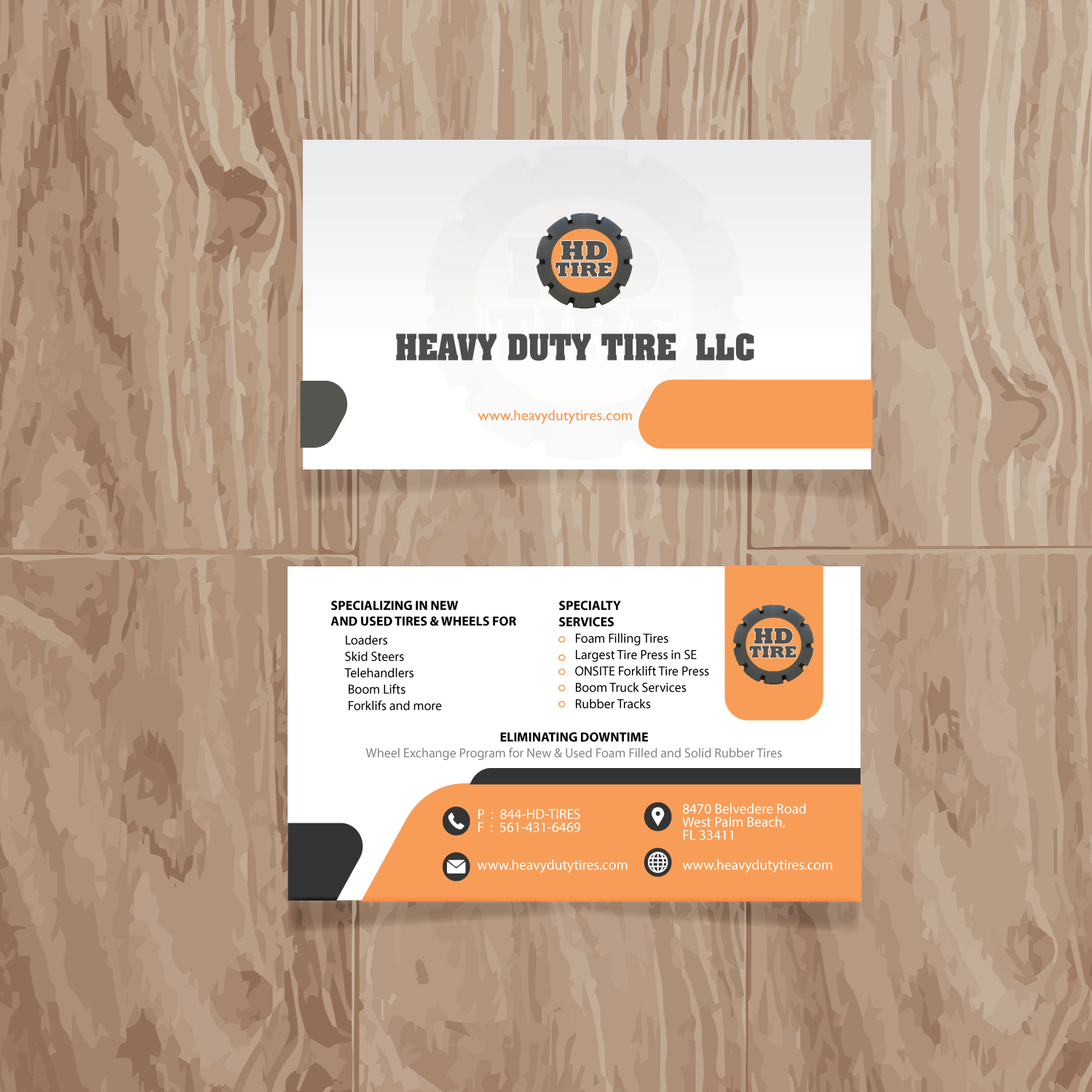 Business Card Design by uk for HEAVY DUTY TIRE, LLC | Design #10223539