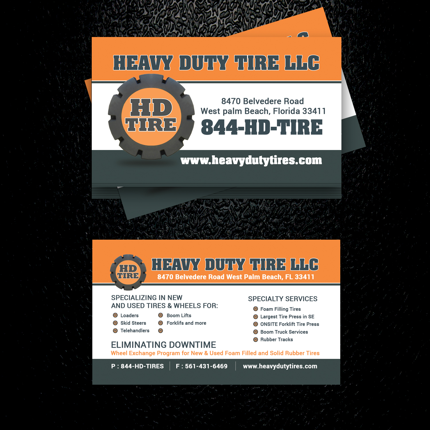 Business Card Design by uk for HEAVY DUTY TIRE, LLC | Design #10233277