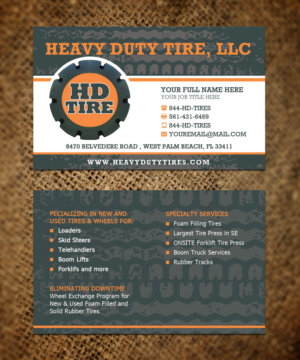Business Card Design by Sandaruwan for HEAVY DUTY TIRE, LLC | Design #10231872
