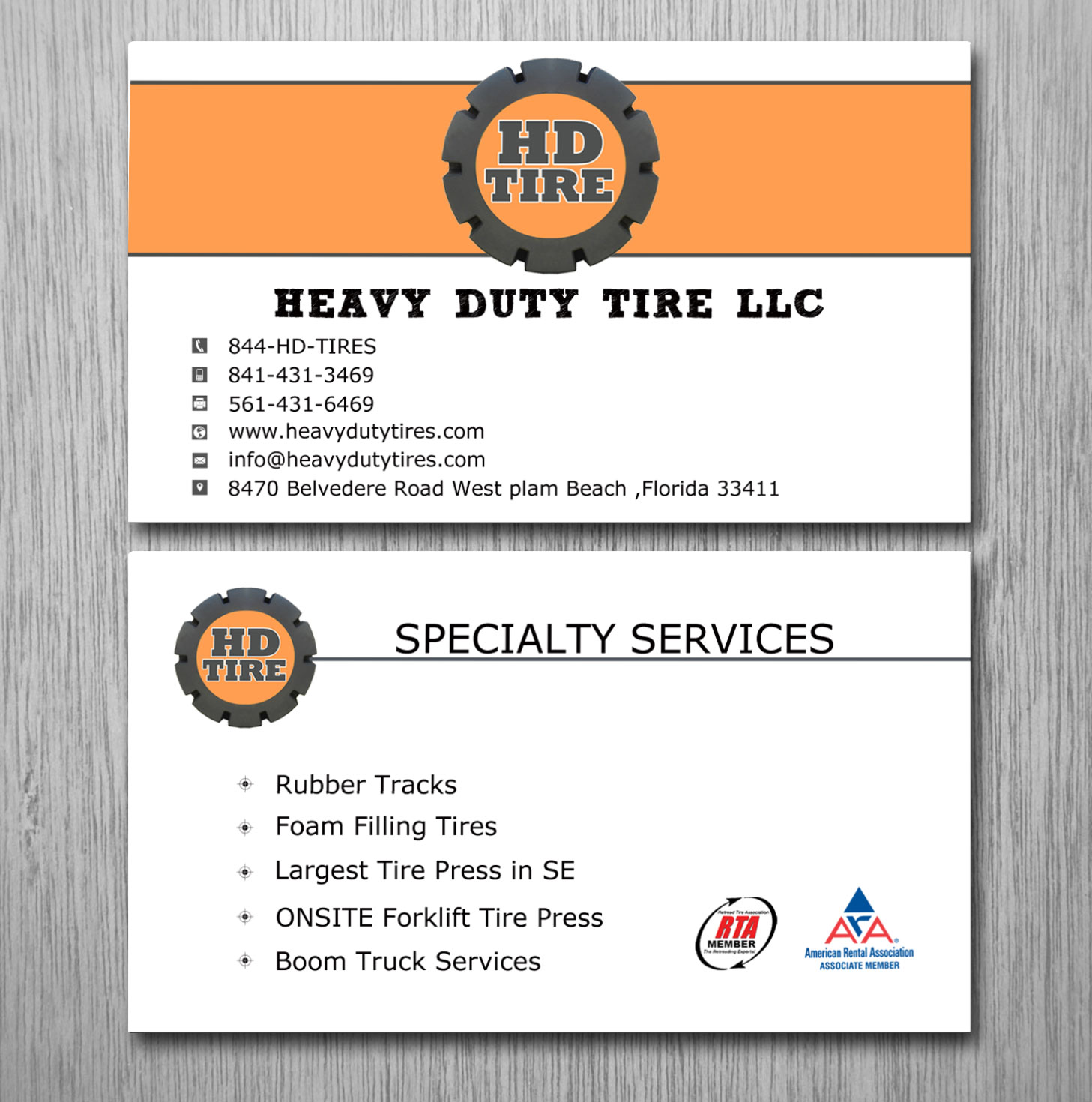 Business Card Design by Lanka Ama for HEAVY DUTY TIRE, LLC | Design #10227873