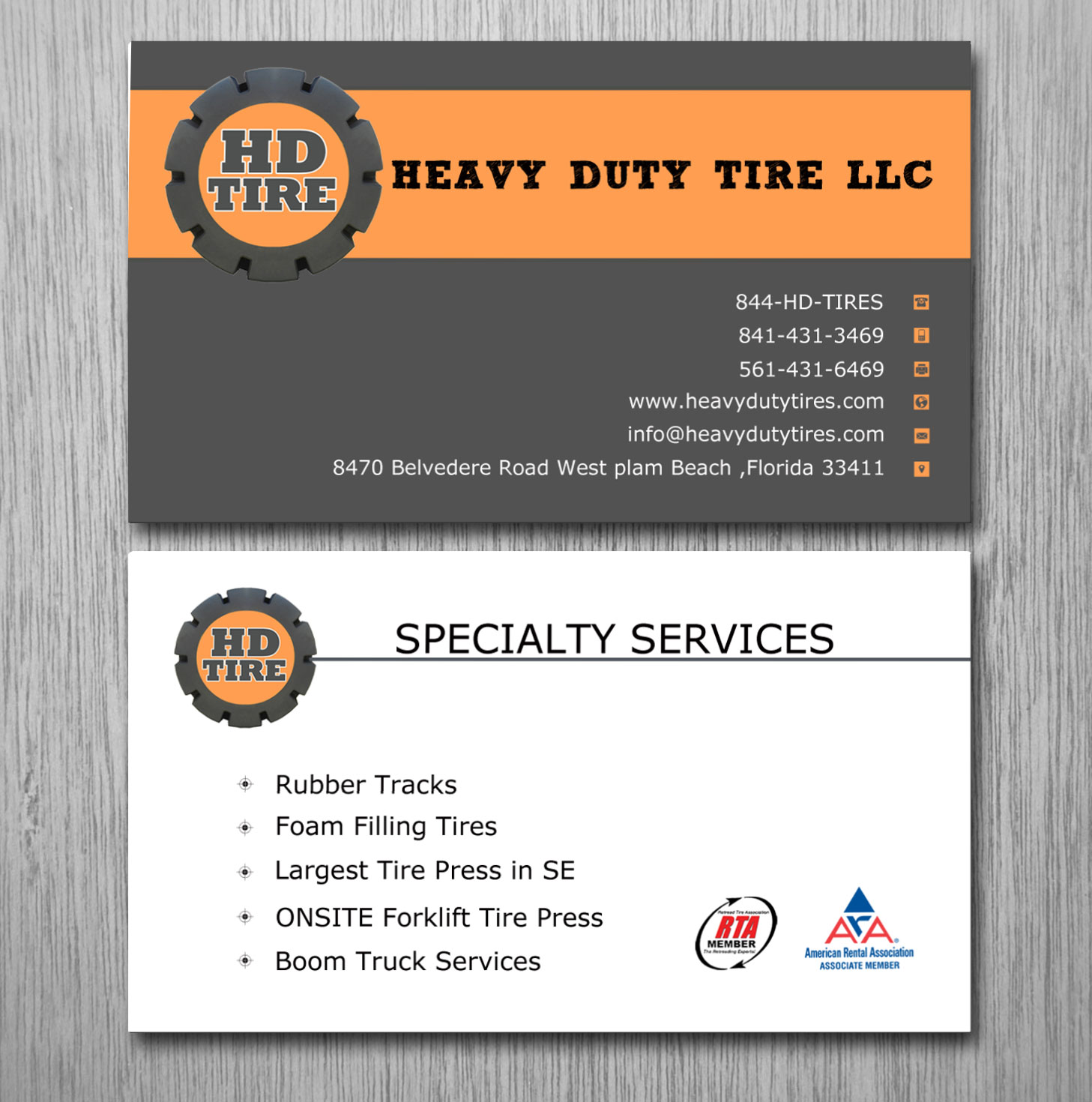 Business Card Design by Lanka Ama for HEAVY DUTY TIRE, LLC | Design #10227875