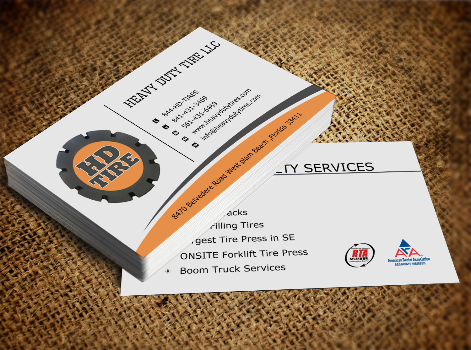 Business Card Design by Lanka Ama for HEAVY DUTY TIRE, LLC | Design #10227877