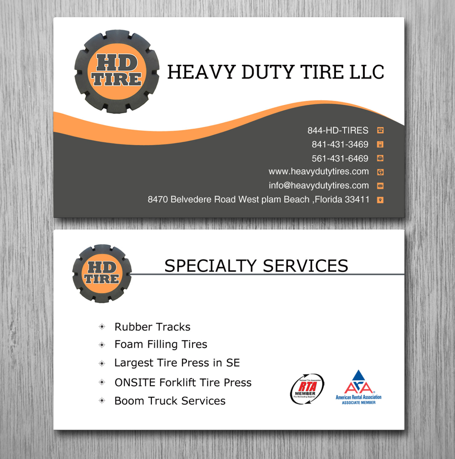 Business Card Design by Lanka Ama for HEAVY DUTY TIRE, LLC | Design #10227880