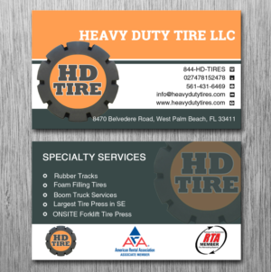 Business Card Design by Lanka Ama for HEAVY DUTY TIRE, LLC | Design: #10227882