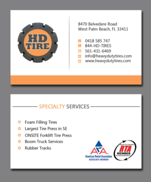 Business Card Design by Lanka Ama for HEAVY DUTY TIRE, LLC | Design: #10227913