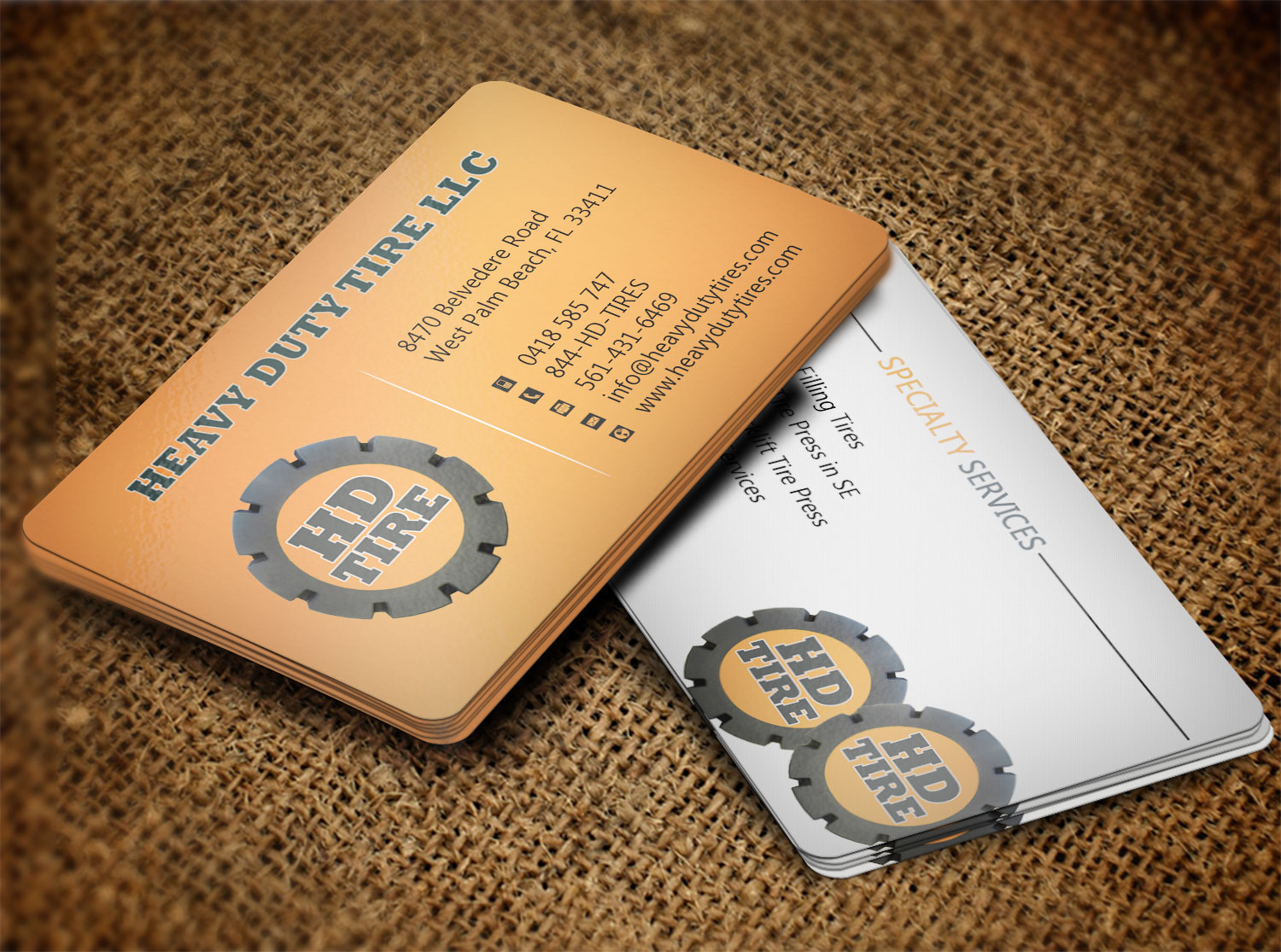Business Card Design by Lanka Ama for HEAVY DUTY TIRE, LLC | Design #10227914