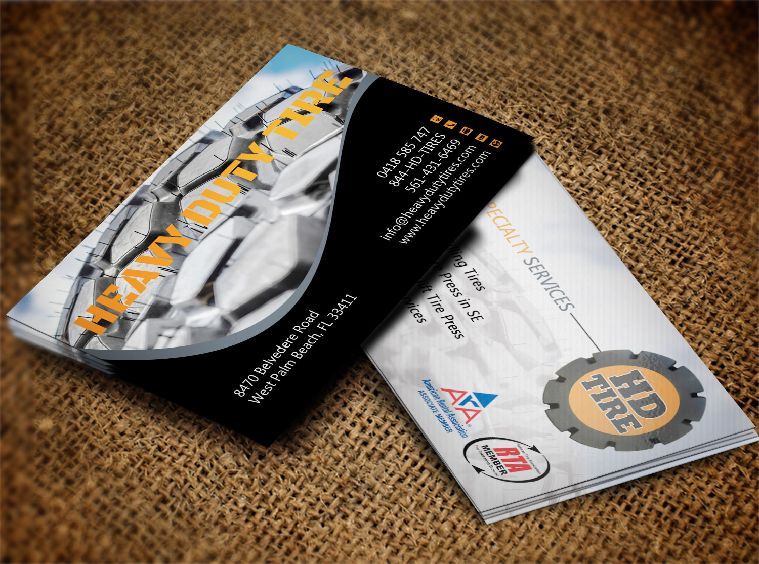 Business Card Design by Lanka Ama for HEAVY DUTY TIRE, LLC | Design #10227915