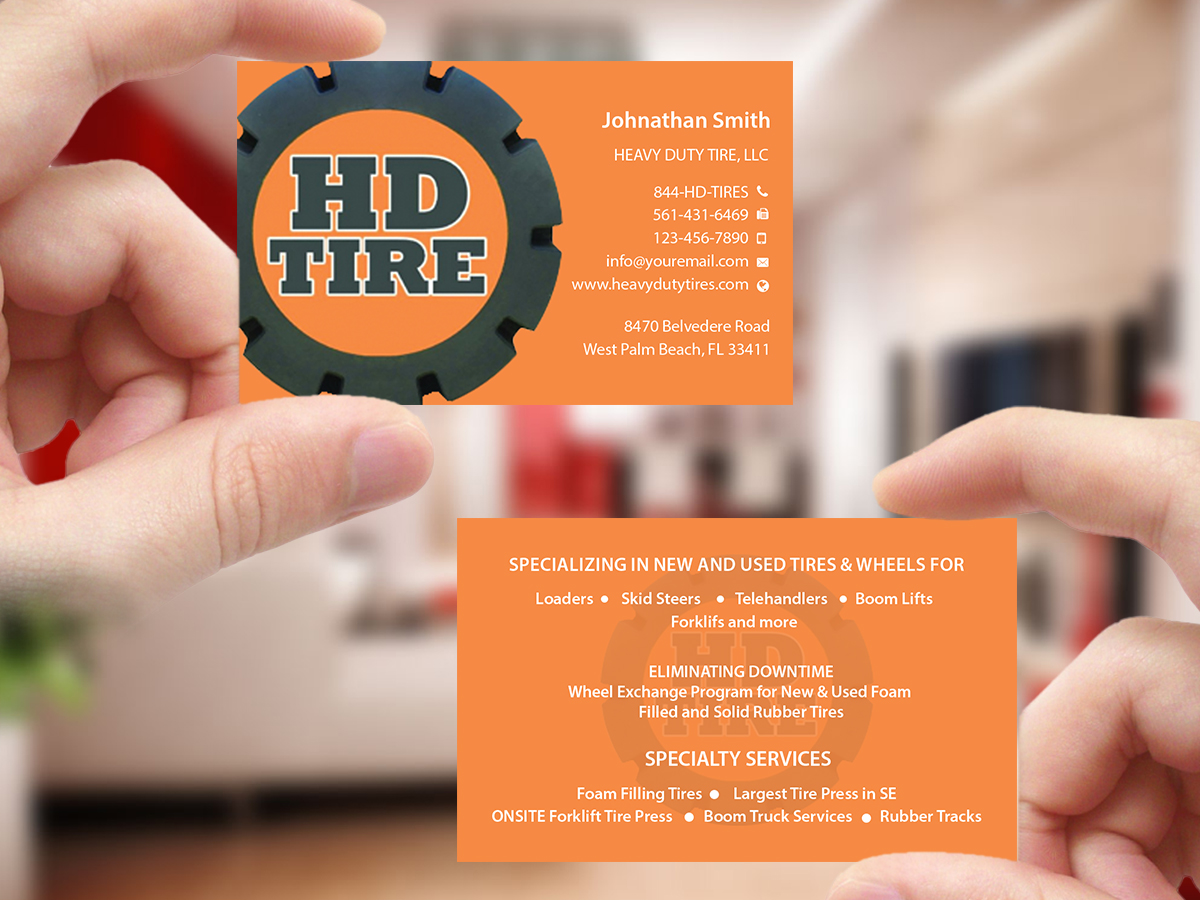 Business Card Design by Creations Box 2015 for HEAVY DUTY TIRE, LLC | Design #10229416