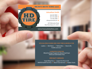 Business Card Design by Creations Box 2015 for HEAVY DUTY TIRE, LLC | Design: #10229417