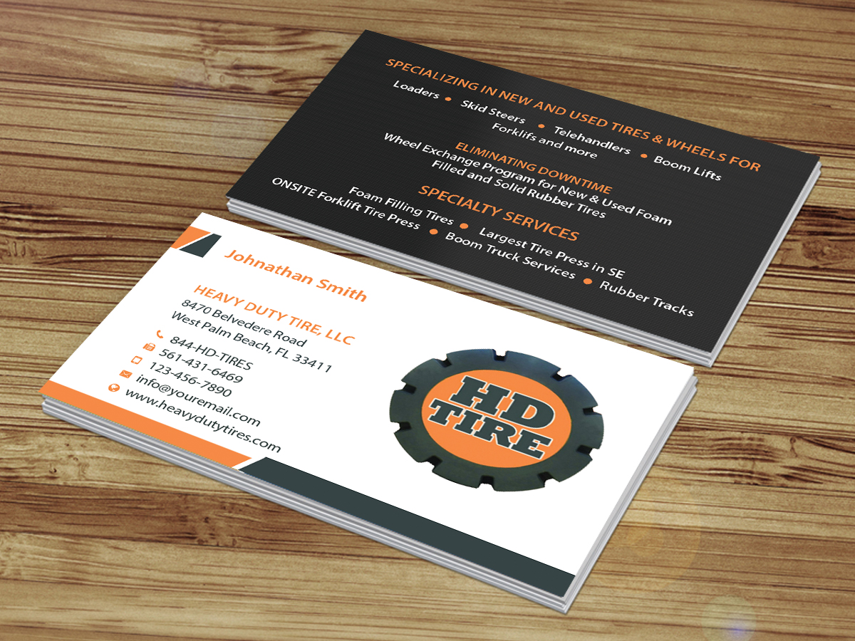 Business Card Design by Creations Box 2015 for HEAVY DUTY TIRE, LLC | Design #10229418