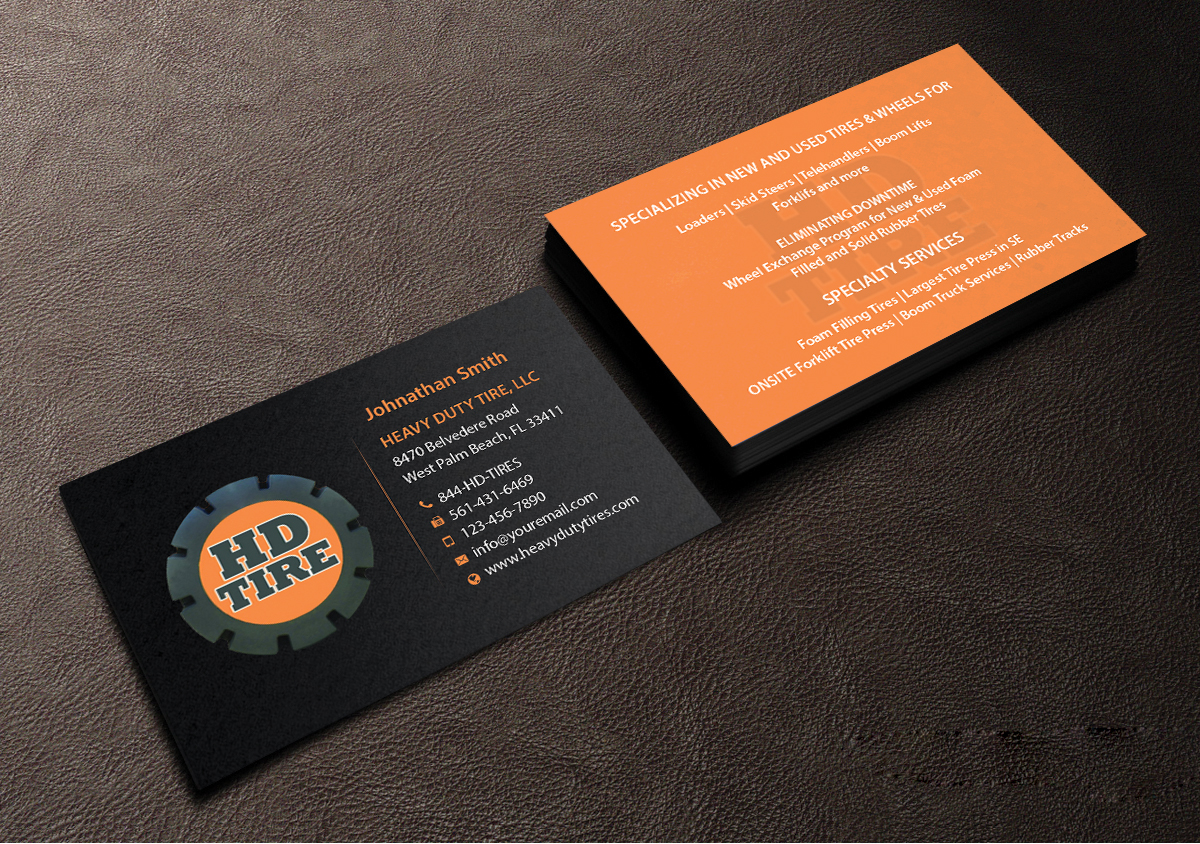 Business Card Design by Creations Box 2015 for HEAVY DUTY TIRE, LLC | Design #10229419