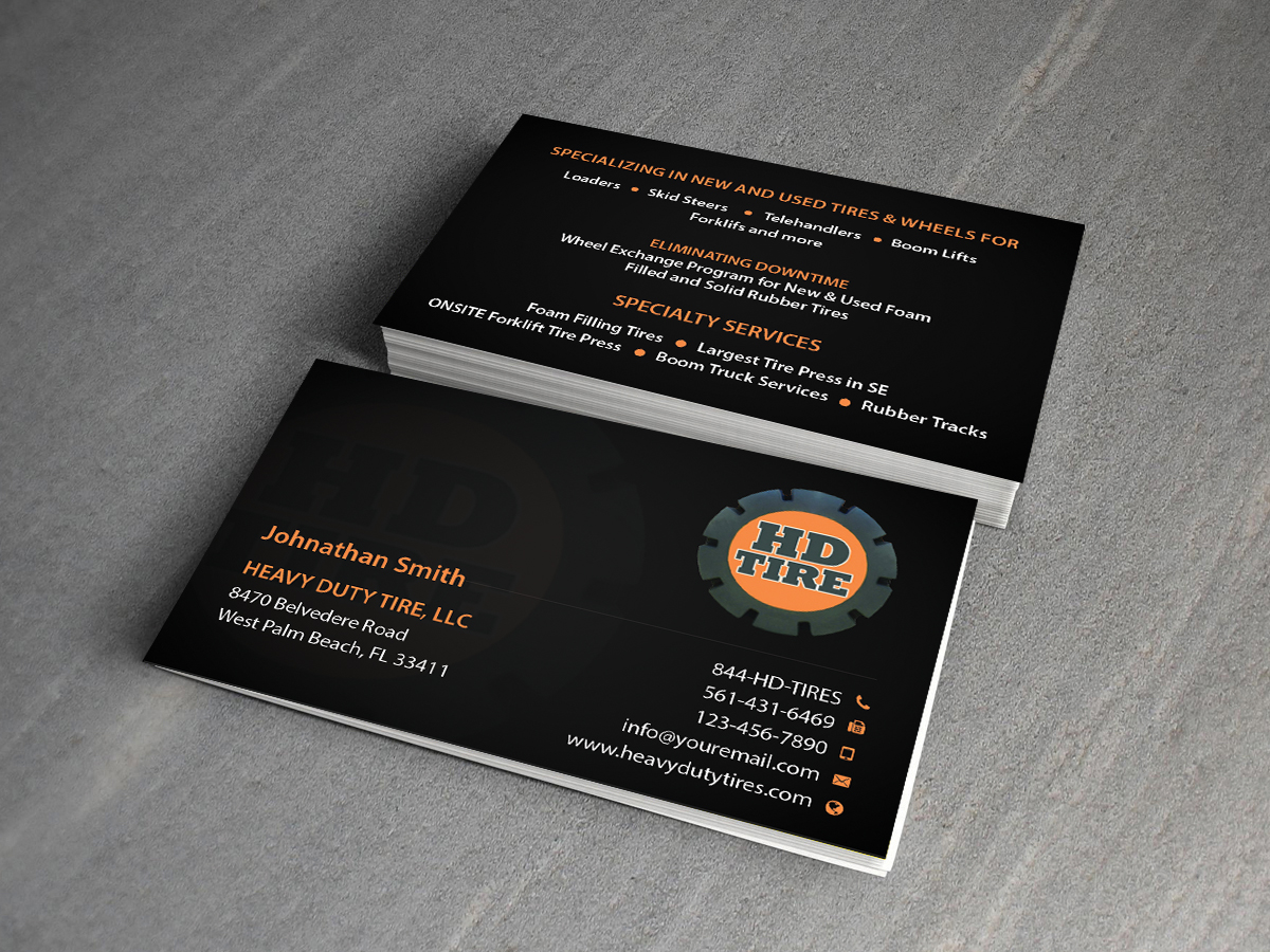 Business Card Design by Creations Box 2015 for HEAVY DUTY TIRE, LLC | Design #10229421