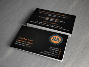 Business Card Design by Creations Box 2015 for HEAVY DUTY TIRE, LLC | Design: #10229421