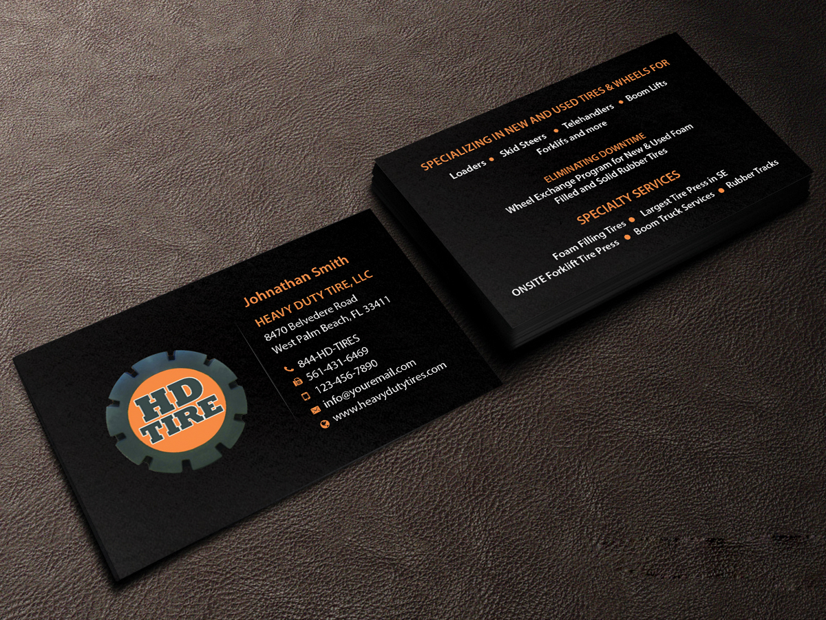 Business Card Design by Creations Box 2015 for HEAVY DUTY TIRE, LLC | Design #10229422
