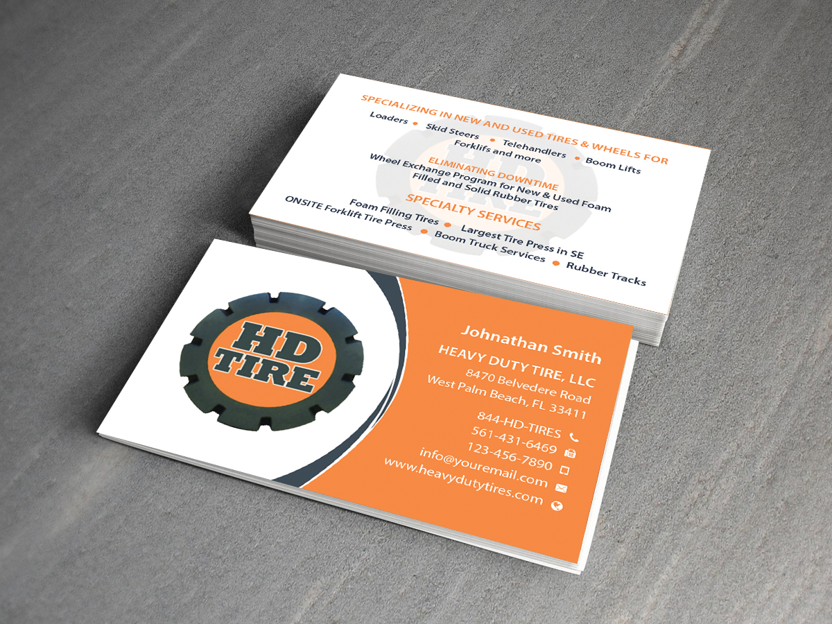 Business Card Design by Creations Box 2015 for HEAVY DUTY TIRE, LLC | Design #10229423