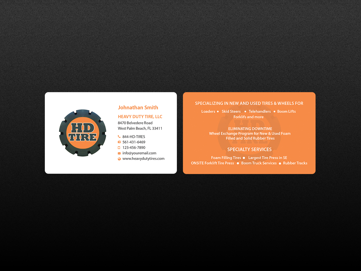 Business Card Design by Creations Box 2015 for HEAVY DUTY TIRE, LLC | Design #10229425