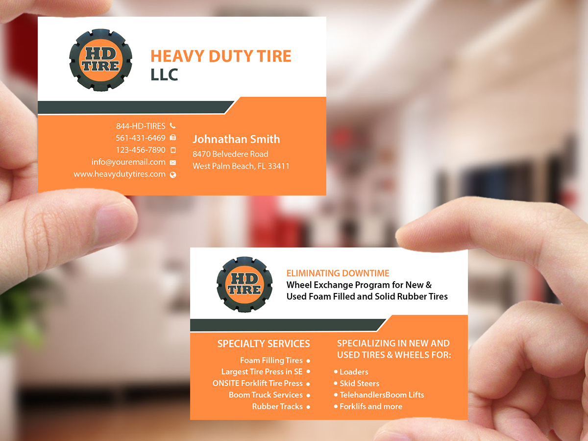 Business Card Design by Creations Box 2015 for HEAVY DUTY TIRE, LLC | Design #10229429