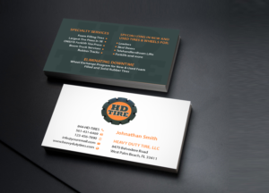 Business Card Design by Creations Box 2015 for HEAVY DUTY TIRE, LLC | Design: #10229432