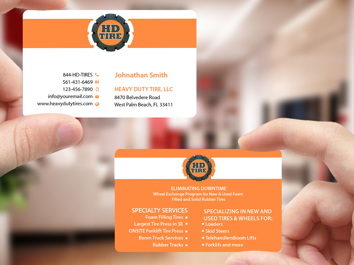 Business Card Design by Creations Box 2015 for HEAVY DUTY TIRE, LLC | Design #10229433