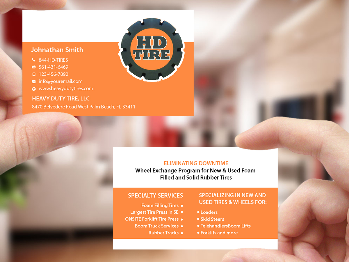 Business Card Design by Creations Box 2015 for HEAVY DUTY TIRE, LLC | Design #10229434