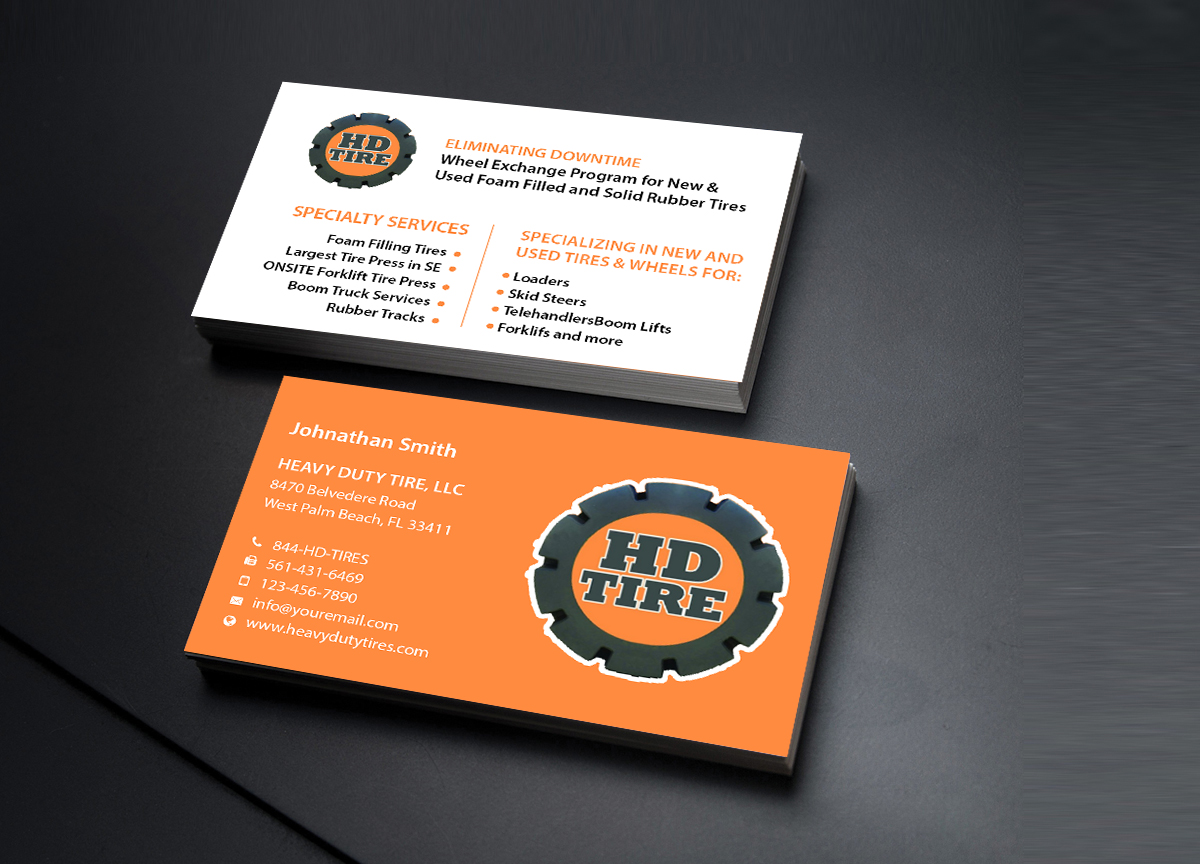 Business Card Design by Creations Box 2015 for HEAVY DUTY TIRE, LLC | Design #10229438