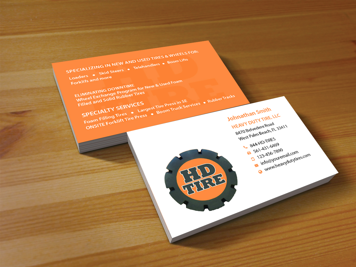 Business Card Design by Creations Box 2015 for HEAVY DUTY TIRE, LLC | Design #10229440