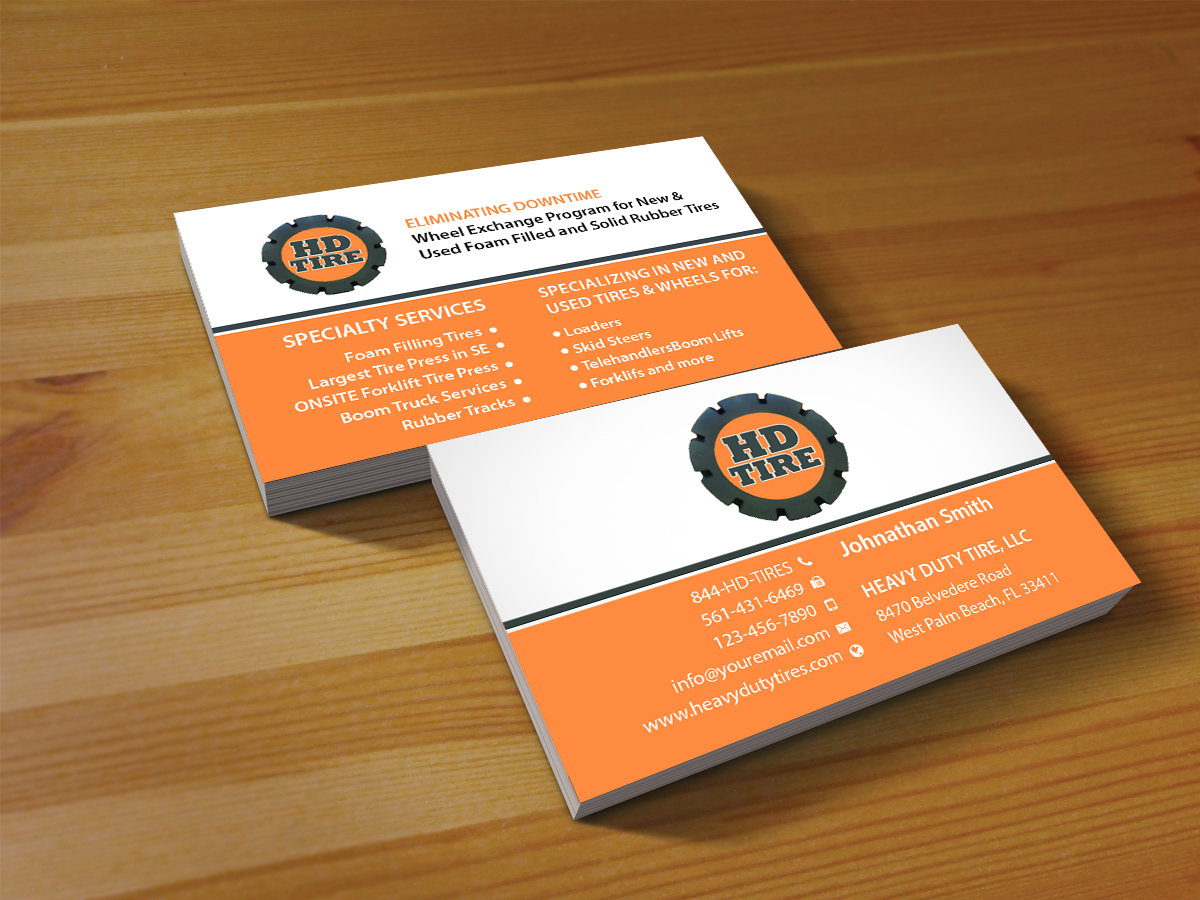 Business Card Design by Creations Box 2015 for HEAVY DUTY TIRE, LLC | Design #10229444