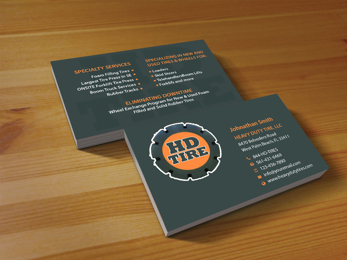 Business Card Design by Creations Box 2015 for HEAVY DUTY TIRE, LLC | Design #10229445