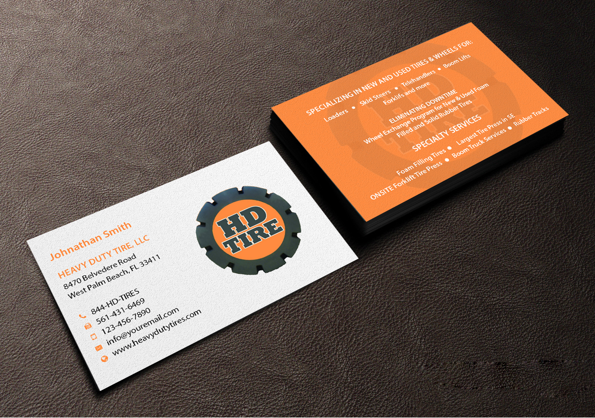 Business Card Design by Creations Box 2015 for HEAVY DUTY TIRE, LLC | Design #10229448