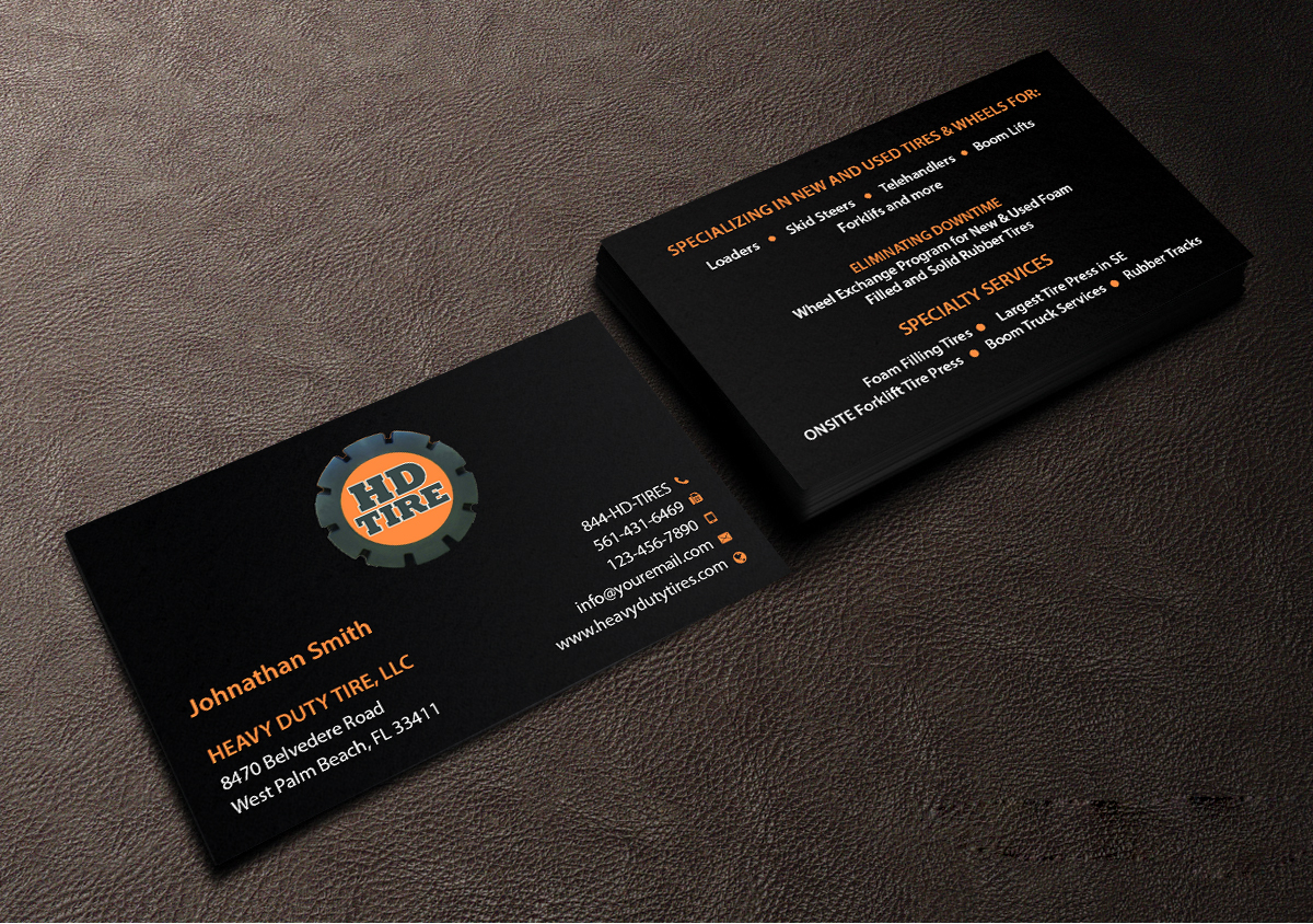 Business Card Design by Creations Box 2015 for HEAVY DUTY TIRE, LLC | Design #10229449