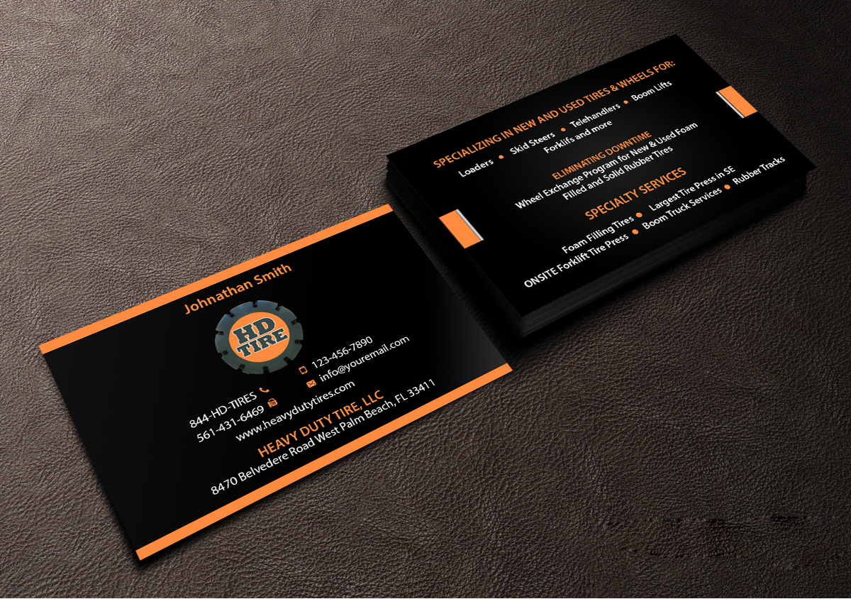 Business Card Design by Creations Box 2015 for HEAVY DUTY TIRE, LLC | Design #10229452