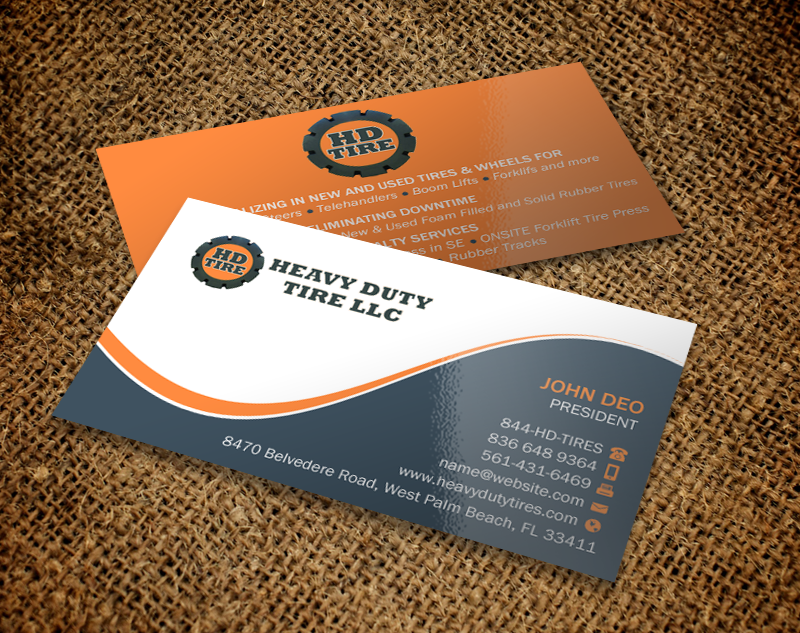 Business Card Design by Brand aid for HEAVY DUTY TIRE, LLC | Design #10235504